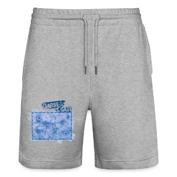 DarssCoast - Original Brand, VINTAGE Landkarte - Stanley/Stella Unisex Bio Joggingshorts Trainer  - Grau meliert - Vorne - Nik (191cm) & Marisol (170cm)