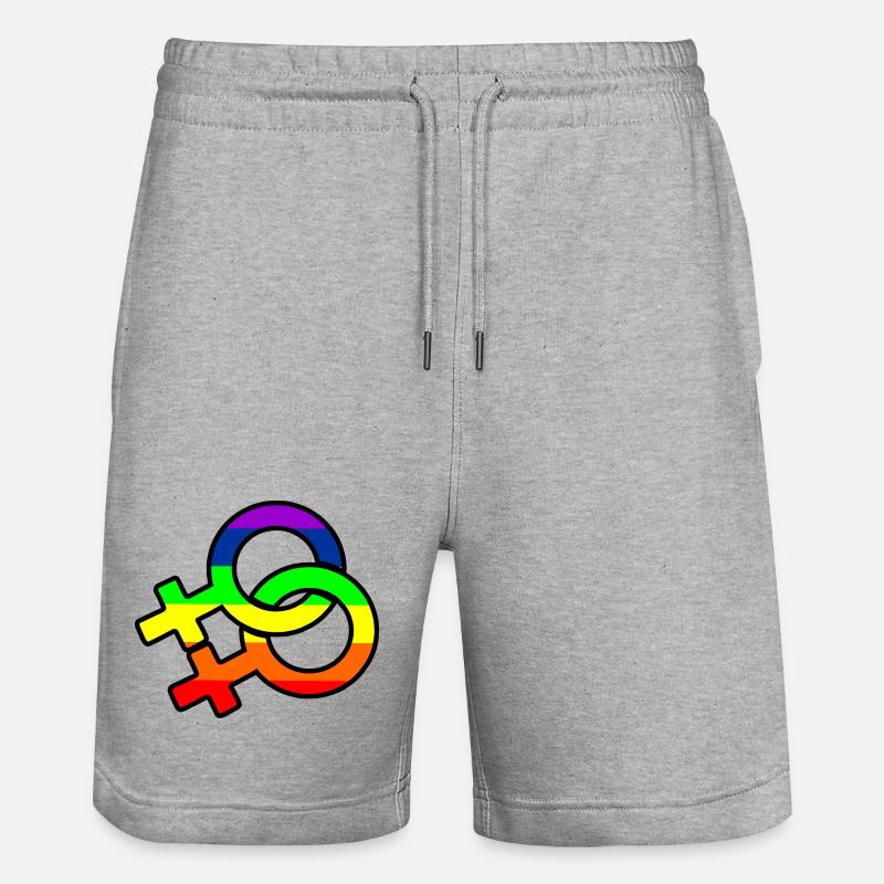 Logo lesbien de genre avec arc-en-ciel - Short de jogging bio TRAINER Stanley/Stella unisexe - gris chiné