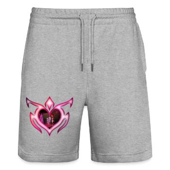 Beeindruckender Skorpion mit Pyramide - Stanley/Stella Unisex Bio Joggingshorts Trainer  - Grau meliert - Vorne - Nik (191cm) & Marisol (170cm)