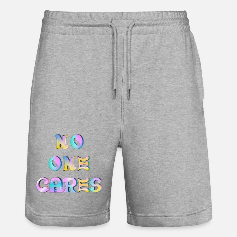 No one cares - Short de jogging bio TRAINER Stanley/Stella unisexe - gris chiné