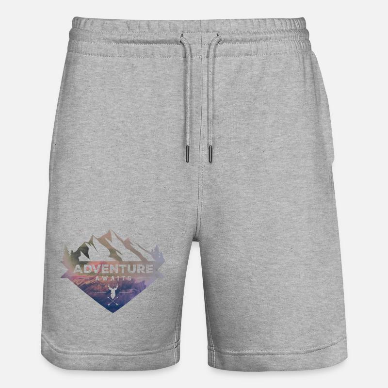 L’aventure vous attend - Short de jogging bio TRAINER Stanley/Stella unisexe - gris chiné