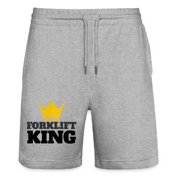 Forklift King - Stanley/Stella Unisex Bio Joggingshorts Trainer  - Grau meliert - Vorne - Nik (191cm) & Marisol (170cm)
