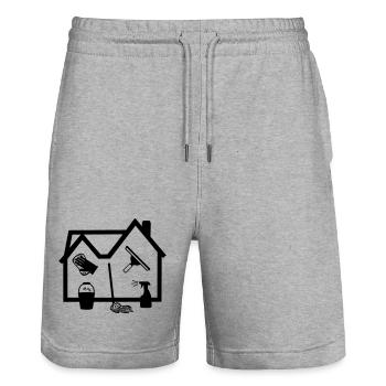 Home Cleaner window cleaner - Stanley/Stella Trainer Unisex Organic Jogging Shorts - heather grey - Front - Nik (191cm) & Marisol (170cm)