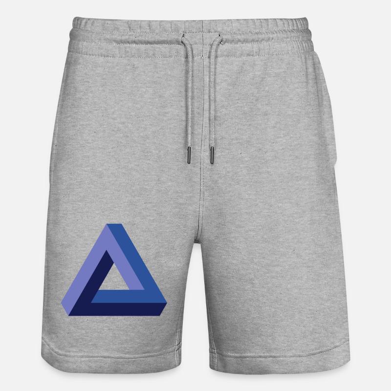Triangle illusion d'optique - Short de jogging bio TRAINER Stanley/Stella unisexe - gris chiné