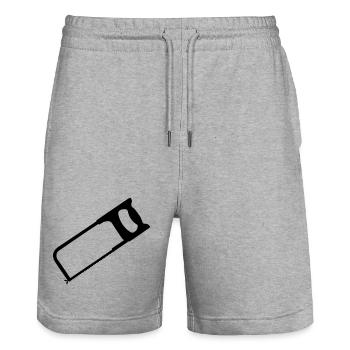 Bügelsäge-Werkzeuge - Stanley/Stella Unisex Bio Joggingshorts Trainer  - Grau meliert - Vorne - Nik (191cm) & Marisol (170cm)