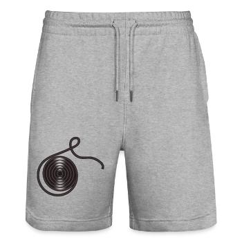 schwarze Lakritze als Schnecke gerollt. - Stanley/Stella Unisex Bio Joggingshorts Trainer  - Grau meliert - Vorne - Nik (191cm) & Marisol (170cm)