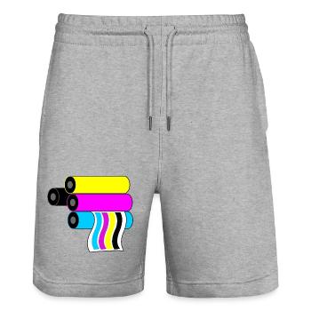 Impression du logo 3 - Short de jogging bio TRAINER Stanley/Stella unisexe - gris chiné - Devant - Nik (191cm) & Marisol (170cm)