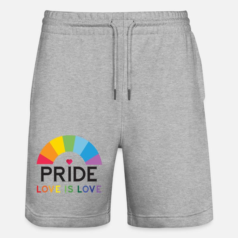 Fierté - L’amour est l’amour. - Short de jogging bio TRAINER Stanley/Stella unisexe - gris chiné