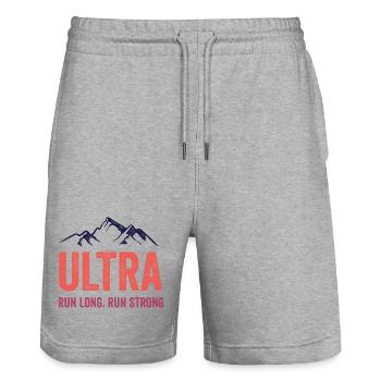 Ultra Running - Run Long. Run Strong. - Stanley/Stella Trainer Unisex Organic Jogging Shorts - heather grey - Front - Nik (191cm) & Marisol (170cm)