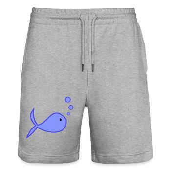 POISSON. POISSON D'AVRIL. VACANCES. ETE. HUMOUR - Short de jogging bio TRAINER Stanley/Stella unisexe - gris chiné - Devant - Nik (191cm) & Marisol (170cm)