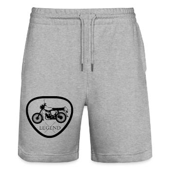 legend simson s50 s51 Symbol DDR Nostalgie icon - Stanley/Stella Unisex Bio Joggingshorts Trainer  - Grau meliert - Vorne - Nik (191cm) & Marisol (170cm)