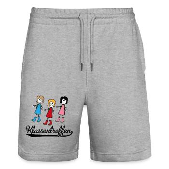 Lustiges Klassentreffen - Stanley/Stella Unisex Bio Joggingshorts Trainer  - Grau meliert - Vorne - Nik (191cm) & Marisol (170cm)