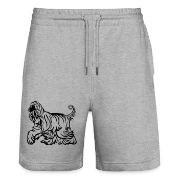 Afghan - Short de jogging bio TRAINER Stanley/Stella unisexe - gris chiné - Devant - Nik (191cm) & Marisol (170cm)