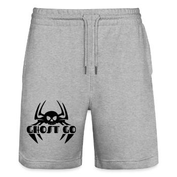 Ghost Go Spooky Season - Stanley/Stella Trainer Unisex Organic Jogging Shorts - heather grey - Front - Nik (191cm) & Marisol (170cm)