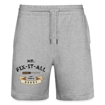 I fix everything - Stanley/Stella Trainer Unisex Organic Jogging Shorts - heather grey - Front - Nik (191cm) & Marisol (170cm)