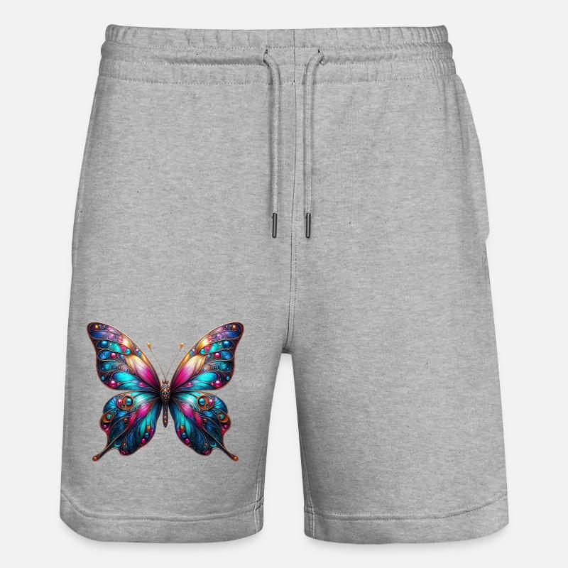 Schmetterling - Stanley/Stella Unisex Bio Joggingshorts Trainer  - Grau meliert