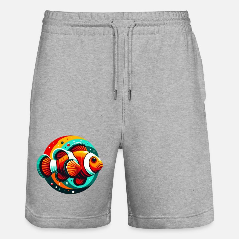 Clownfisch - Stanley/Stella Unisex Bio Joggingshorts Trainer  - Grau meliert