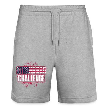 Starker Vater Herausforderung Flagge - Stanley/Stella Unisex Bio Joggingshorts Trainer  - Grau meliert - Vorne - Nik (191cm) & Marisol (170cm)