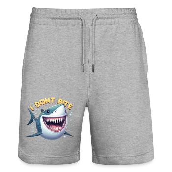 Ich beiße nicht… wirklich! - Stanley/Stella Unisex Bio Joggingshorts Trainer  - Grau meliert - Vorne - Nik (191cm) & Marisol (170cm)