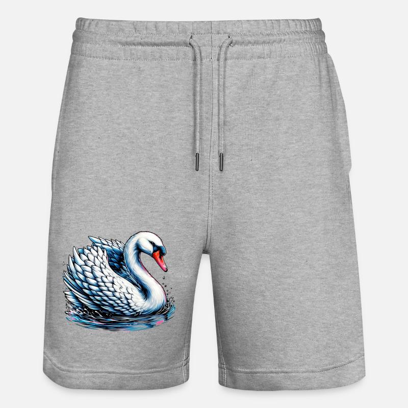 Schwan - Stanley/Stella Unisex Bio Joggingshorts Trainer  - Grau meliert