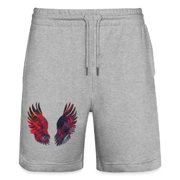 Leuchtende Feuerflügel - Stanley/Stella Unisex Bio Joggingshorts Trainer  - Grau meliert - Vorne - Nik (191cm) & Marisol (170cm)