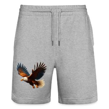 Adler - Stanley/Stella Unisex Bio Joggingshorts Trainer  - Grau meliert - Vorne - Nik (191cm) & Marisol (170cm)