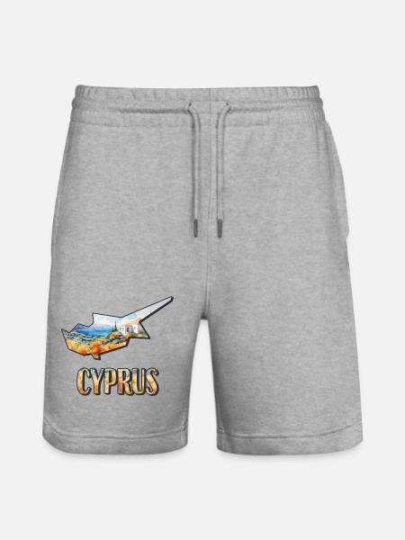 Carte à l’aquarelle Chypre - Short de jogging bio TRAINER Stanley/Stella unisexe - gris chiné