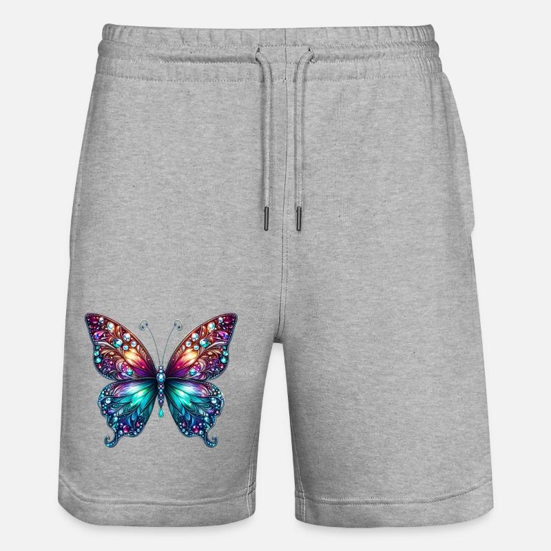 Papillon Diamant Diamants Cristaux Cristal - Short de jogging bio TRAINER Stanley/Stella unisexe - gris chiné