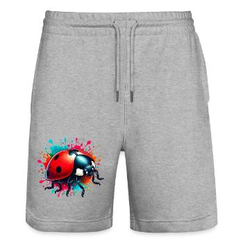 Coccinelle - Short de jogging bio TRAINER Stanley/Stella unisexe - gris chiné - Devant - Nik (191cm) & Marisol (170cm)