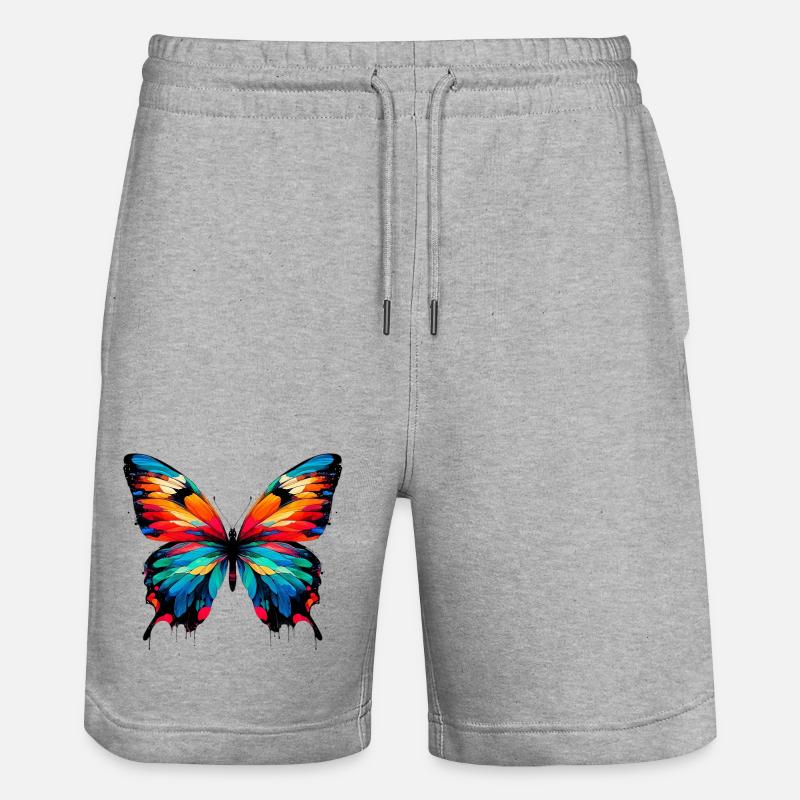 Schmetterling - Stanley/Stella Unisex Bio Joggingshorts Trainer - Grau meliert