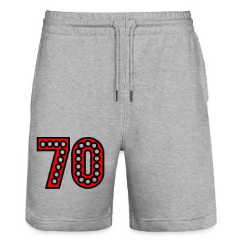 JAHRESTAG. ALLES GUTE ZUM GEBURTSTAG. ALLES GUTE ZUM GEBURTSTAG. - Stanley/Stella Unisex Bio Joggingshorts Trainer  - Grau meliert - Vorne - Nik (191cm) & Marisol (170cm)
