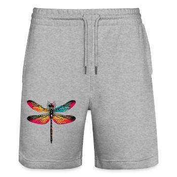 Libellule - Short de jogging bio TRAINER Stanley/Stella unisexe - gris chiné - Devant - Nik (191cm) & Marisol (170cm)