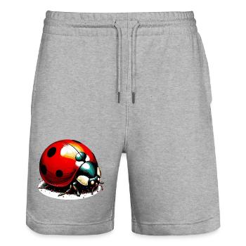 Marienkäfer - Stanley/Stella Unisex Bio Joggingshorts Trainer  - Grau meliert - Vorne - Nik (191cm) & Marisol (170cm)