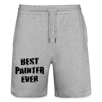 Bester Maler und Lackierer - Stanley/Stella Unisex Bio Joggingshorts Trainer  - Grau meliert - Vorne - Nik (191cm) & Marisol (170cm)