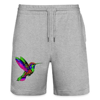 Kolibri - Stanley/Stella Unisex Bio Joggingshorts Trainer  - Grau meliert - Vorne - Nik (191cm) & Marisol (170cm)