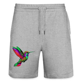 Colibri - Short de jogging bio TRAINER Stanley/Stella unisexe - gris chiné - Devant - Nik (191cm) & Marisol (170cm)
