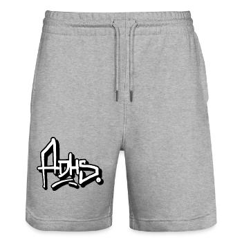 ADHS Tag - Stanley/Stella Unisex Bio Joggingshorts Trainer  - Grau meliert - Vorne - Nik (191cm) & Marisol (170cm)