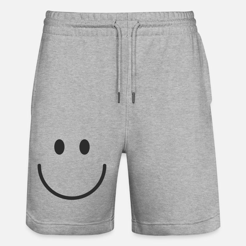 Smiley lachen lächle smile - Stanley/Stella Unisex Bio Joggingshorts Trainer  - Grau meliert