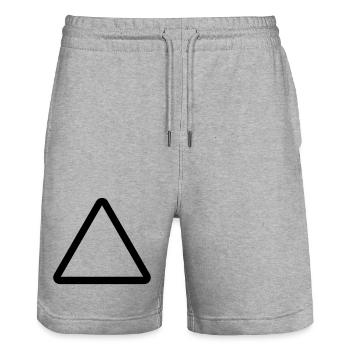 Construction Site, Warning Sign Template, Danger Warning - Stanley/Stella Trainer Unisex Organic Jogging Shorts - heather grey - Front - Nik (191cm) & Marisol (170cm)