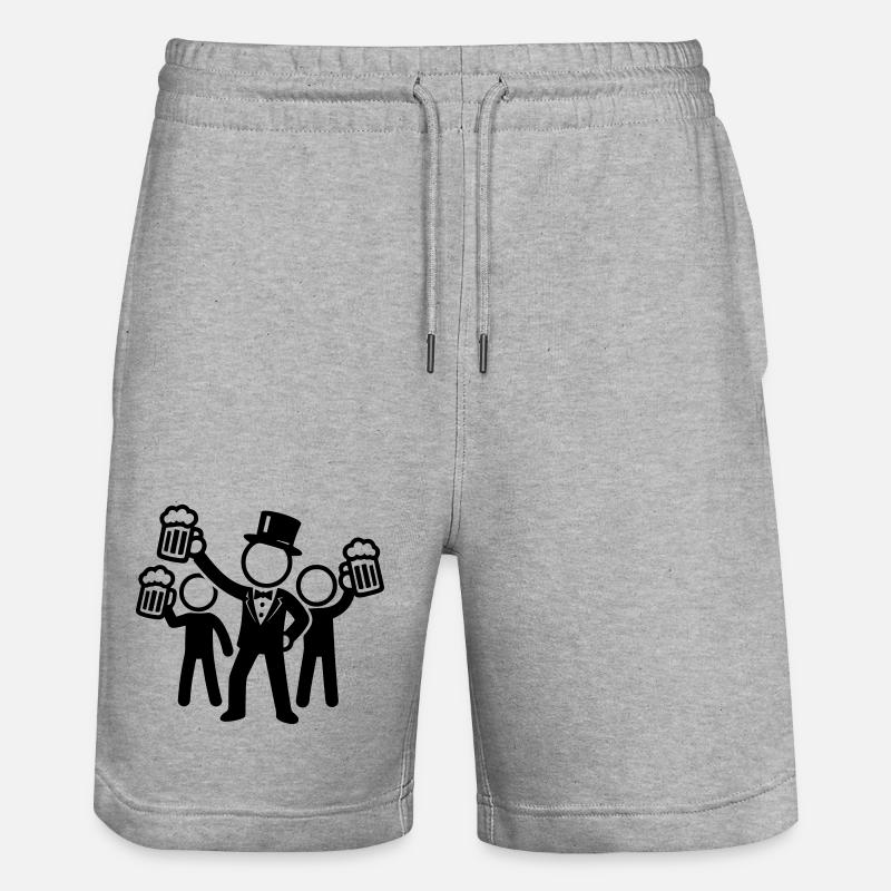 Bräutigam Junggesellen Abschied - Stanley/Stella Unisex Bio Joggingshorts Trainer  - Grau meliert
