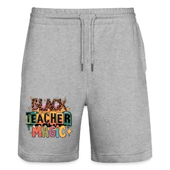 Unterrichten von Magie und Anime-Stil - Stanley/Stella Unisex Bio Joggingshorts Trainer  - Grau meliert - Vorne - Nik (191cm) & Marisol (170cm)