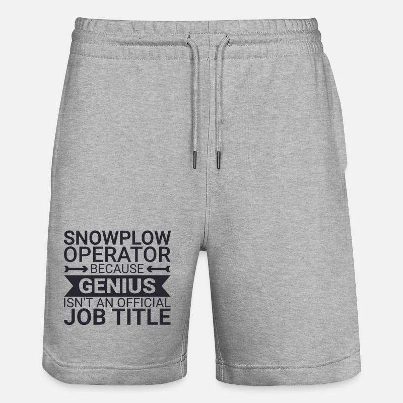 Snowplow Operator Genius Schneepflugfahrer - Stanley/Stella Unisex Bio Joggingshorts Trainer  - Grau meliert
