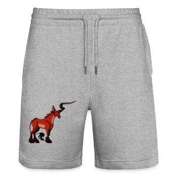 Cornembras - Stanley/Stella Trainer Unisex Organic Jogging Shorts - heather grey - Front - Nik (191cm) & Marisol (170cm)