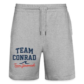 Team Conrad vs Team Jeremiah Shirt | The Summer I  - Stanley/Stella Unisex Bio Joggingshorts Trainer  - Grau meliert - Vorne - Nik (191cm) & Marisol (170cm)