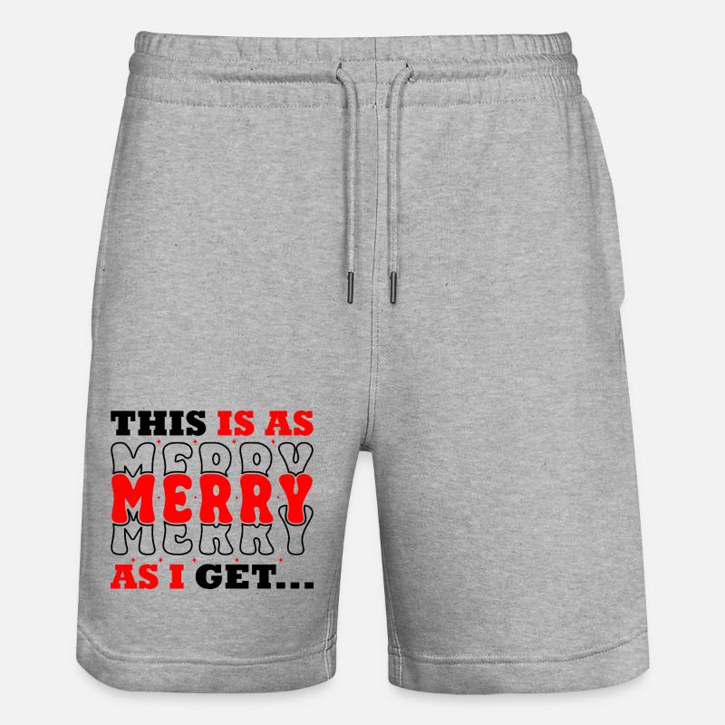 This Is As Merry As I - Stanley/Stella Trainer Unisex Organic Jogging Shorts - heather grey