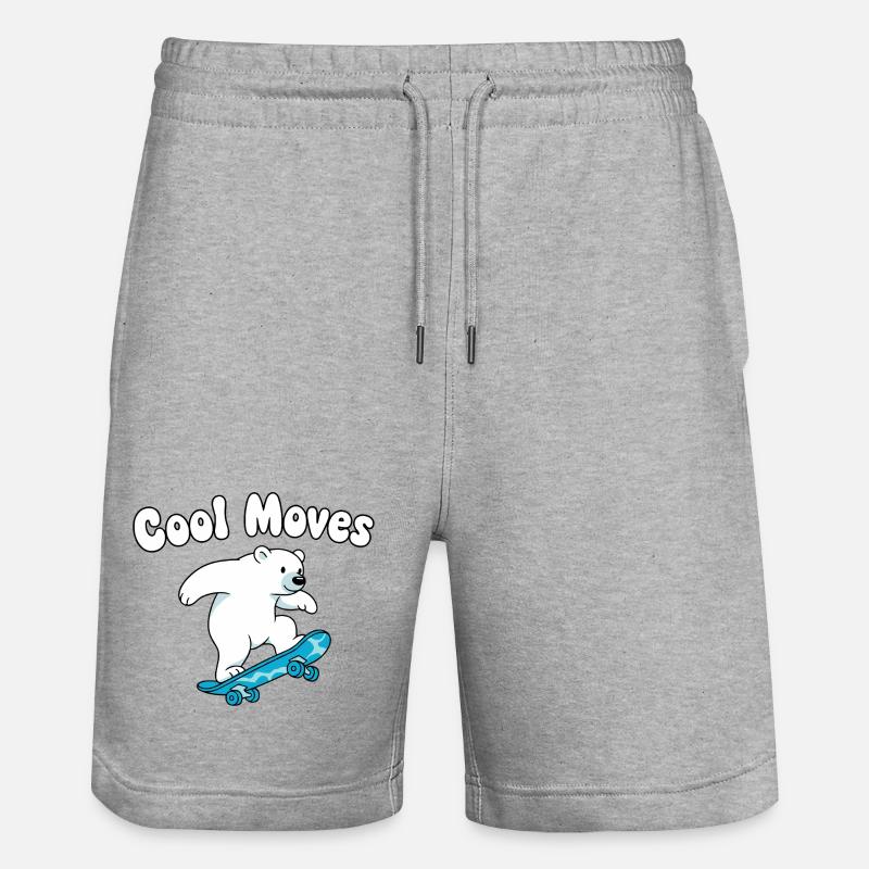 Cool Moves Eisbär Skateboard - Stanley/Stella Unisex Bio Joggingshorts Trainer  - Grau meliert