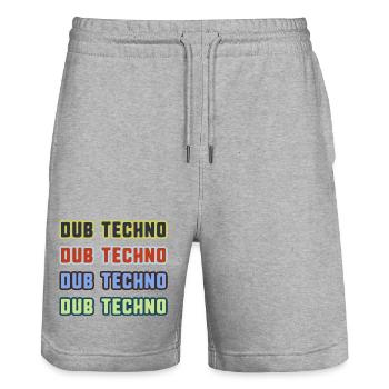 Dub Techno Kaleidoscope - Stanley/Stella Trainer Unisex Organic Jogging Shorts - heather grey - Front - Nik (191cm) & Marisol (170cm)