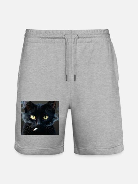 Røyking av katt Generasjon Z Meme Katt som røyker - Stanley/Stella Trainer økologisk unisex-løpeshorts - gråmelert