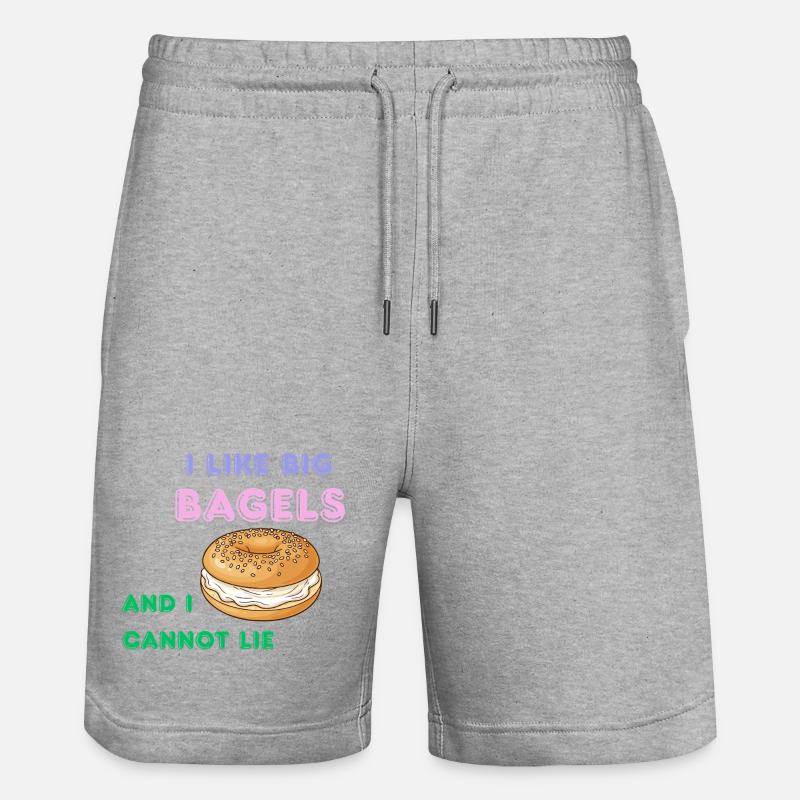 Big Bagels Chemise de petit-déjeuner drôle - Short de jogging bio TRAINER Stanley/Stella unisexe - gris chiné