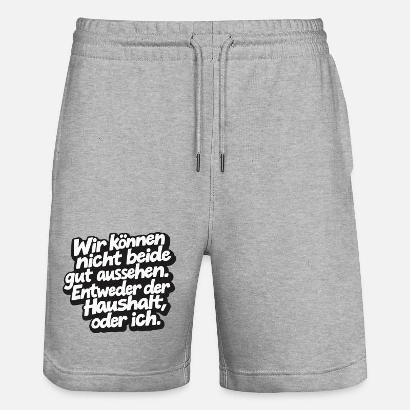 Dire drôle à la maison - Short de jogging bio TRAINER Stanley/Stella unisexe - gris chiné